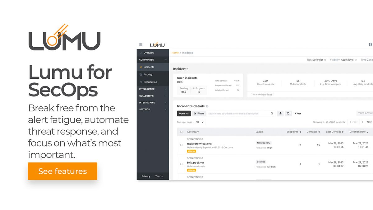 lumutech's tweet photo. Discover how Lumu for SecOps can optimize your cybersecurity strategy, delivering up to an 80% reduction in costs while enhancing your organization's overall threat detection capabilities. >> https://t.co/3N4tym3ubk
#Cybersecurity #SecOps #AutomatedResponse #ThreatDetection https://t.co/vLqhKnKxmC