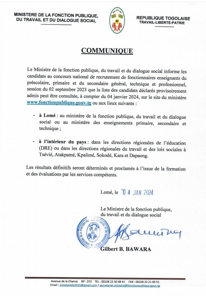 Ministère des Enseignements Primaire et Secondaire (@EducationTg) / X