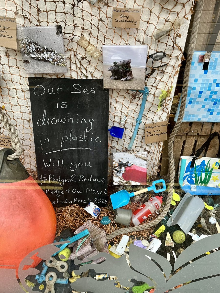 As far as window displays go, my latest is a load of rubbish! Just a very small selection of plastic items I’ve picked up along the beach. <a href="/KeepBritainTidy/">Keep Britain Tidy</a> <a href="/sascampaigns/">Surfers Against Sewage</a> <a href="/LFCSSomerset/">Litter Free Somerset</a> <a href="/mcsuk/">Marine Conservation Society</a> <a href="/PlasticFreWsom/">Plastic Free West Somerset</a> <a href="/plastic_busters/">PlasticBusters</a> <a href="/LitterFreeCoast/">LitterFreeCoast&Sea</a> <a href="/PlasticFreeOcns/">Plastic Free Oceans</a> <a href="/River_Care/">RiverCare&BeachCare</a>