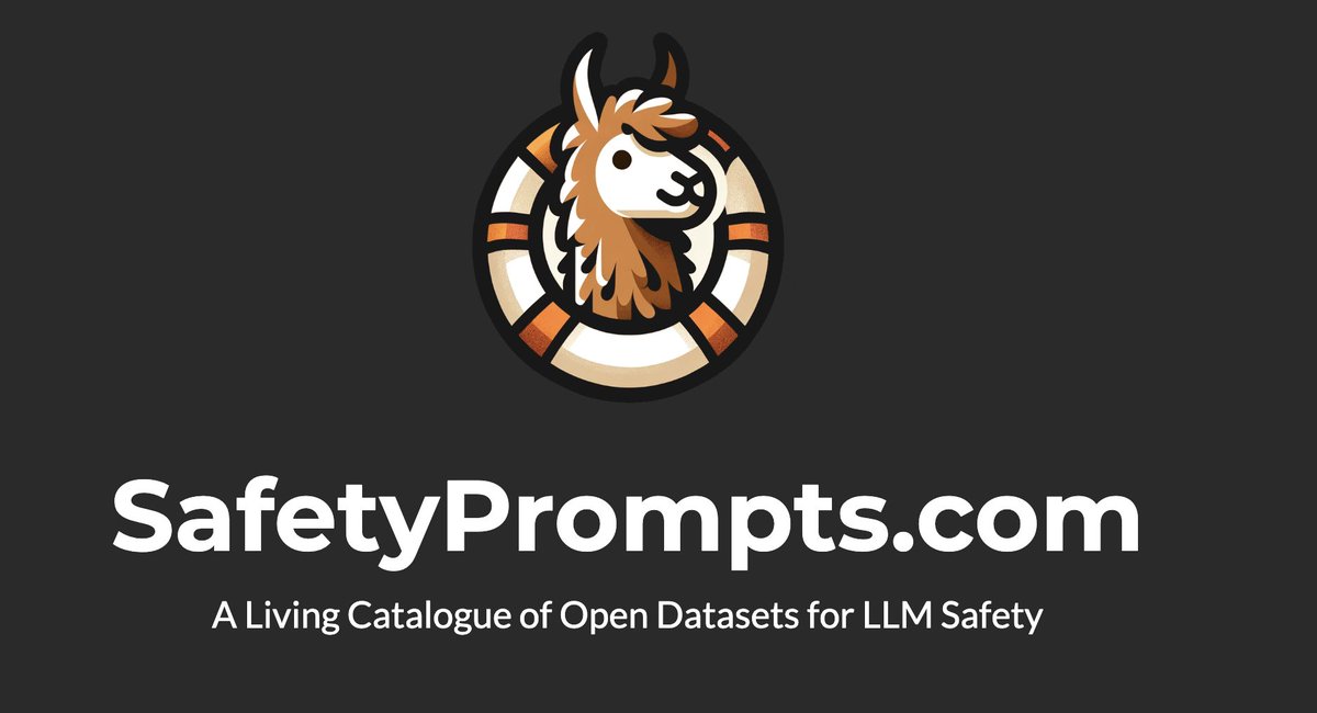 If you’re working on LLM safety, check out SafetyPrompts.com! SafetyPrompts.com is a catalogue of open datasets for evaluating and improving LLM safety. I started building this over the holidays, and I know there are still datasets missing, so I need your help 🧵