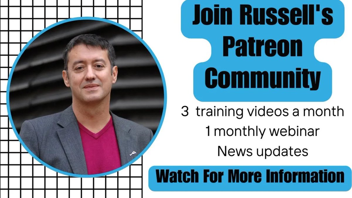 Join Russell's Patreon Community & Free Webinar Video:youtu.be/Z6hfJU68oTo More Info: patreon.com/TeacherTrainin…