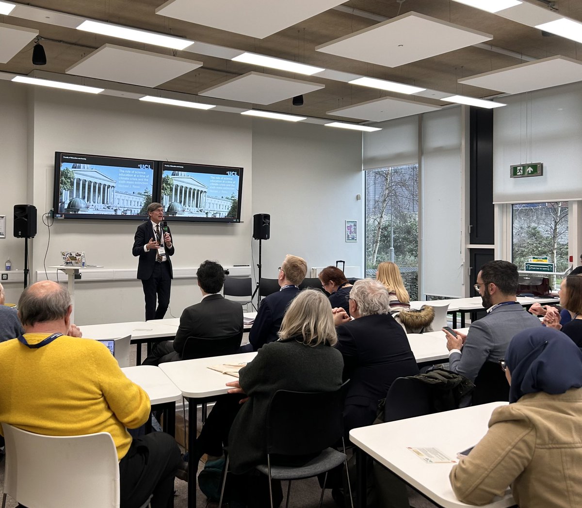 What a great turn out, a packed crowd here to listen to Michael J. Reiss give the Presidential Address: The role of science education at a time of climate crisis and the sixth mass extinction. #ASEConf2024