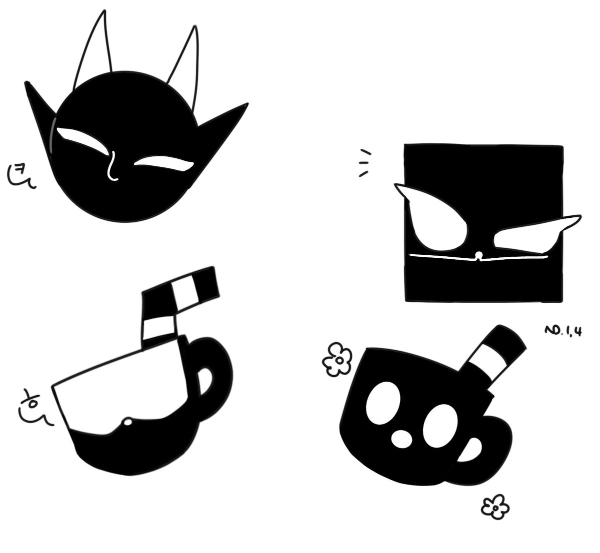 Nada_3130a's tweet photo. 낙서라고 할까나?
⬛⬜
#CupHead #mugman #kingdice #devile https://t.co/U9DlLDxE8Y