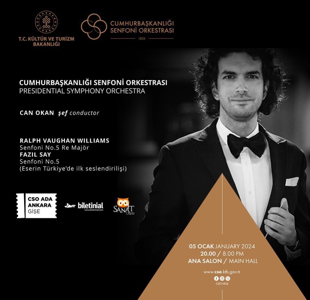 📣Senfoni Orkestrası

🎺Cumhurbaşkanlığı Senfoni Orkestrası, sıradışı orkestra şefi Can Okan yönetimindeki konseriyle sevenleriyle buluşacak.

🗓️ 5 Ocak Cuma
⏰ 20.00
📍 Ana Salon

🎟️ CSO Ada Ankara Gişe 

<a href="/biletinial/">Biletinial</a>  <a href="/sanatcepte/">SanatCepte</a>