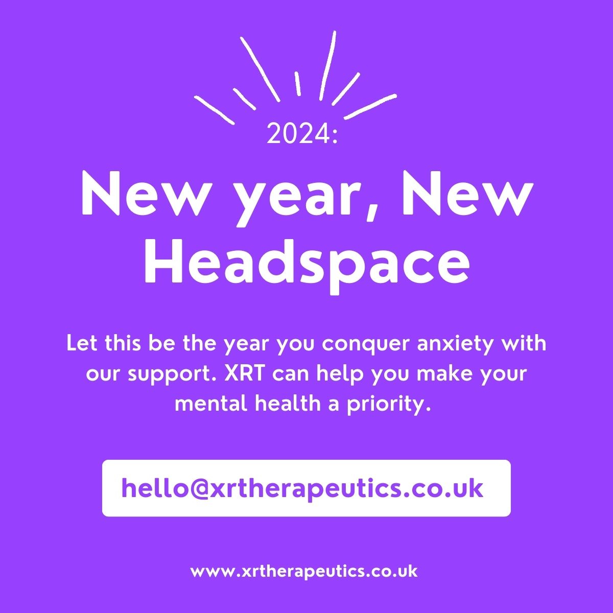 Happy New Year everyone! We wanted to take this opportunity to remind you that if you or someone you care about are struggling with anxiety, we can help. Please get in touch to find out more. #MentalHealthMatters