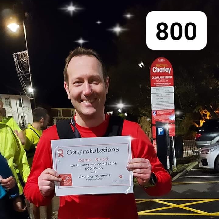 Congratulations to Dan on his 800th run session as a run leader with Chorley Runners 
#volunteer #chorleyrunners #RunningInChorley #ChorleyRunClub