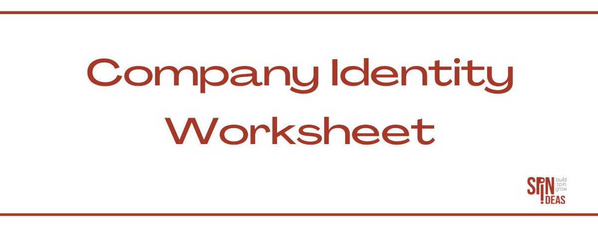 spinideas's tweet image. One of our values is believing in abundance, this means we believe in sharing our way of working, knowledge, and buff.ly/3dqNDfN we want to share with you our Company Identity Worksheet. Get it for FREE here: buff.ly/41w8lzH 
#FREE #resources #companyidentity