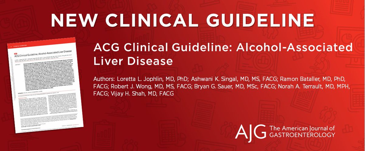 📣NEW ACG GUIDELINE: Alcohol-Associated Liver Disease Jophlin, et al. 📈Healthcare burdens from AUD & ALD are significant in US &🌎and are increasing Recommendations ☑️Dx & Tx of AUD ☑️Management of ALD & ETOH-associated hepatitis ☑️Liver Transplantation bit.ly/AJG-EtOH-Guide…