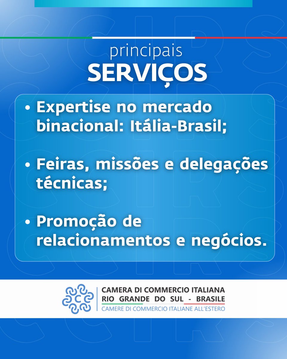 Contamos com uma rede externa de colaboradores formada por profissionais especializados em diversas áreas e atividades econômicas. Viabilizamos a assistência no processo de desenvolvimento e internacionalização das empresas que visam operar nos mercados italiano e brasileiro.