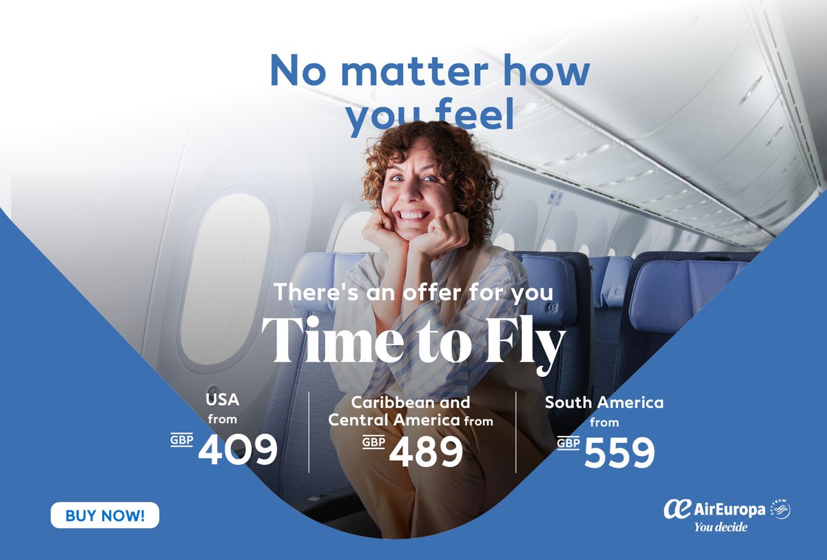 Hello, 2024! Hello, Time to Fly! We're back. 😉 And no, it's not nonsense... It's just that we start the year with the best prices. #aireuropa