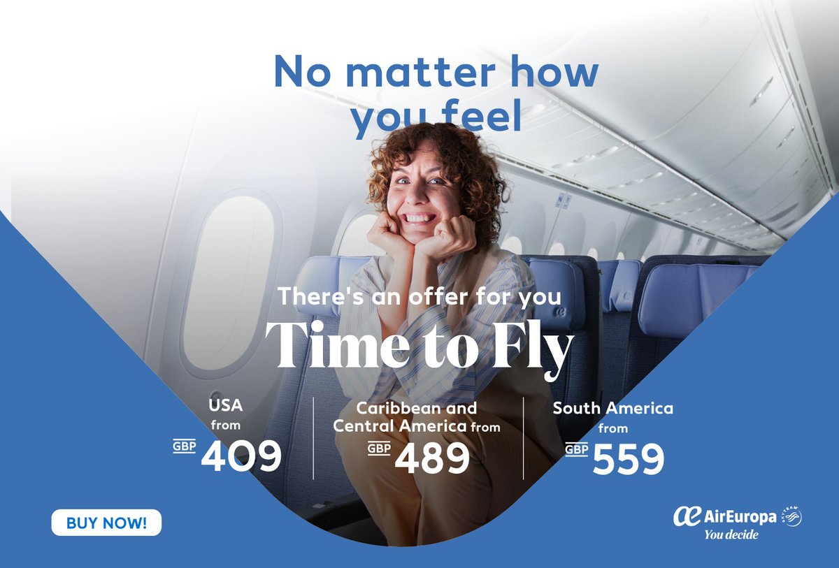 Hello, 2024! Hello, Time to Fly!

We're back. 😉 And no, it's not nonsense... It's just that we start the year with the best prices.

#aireuropa
