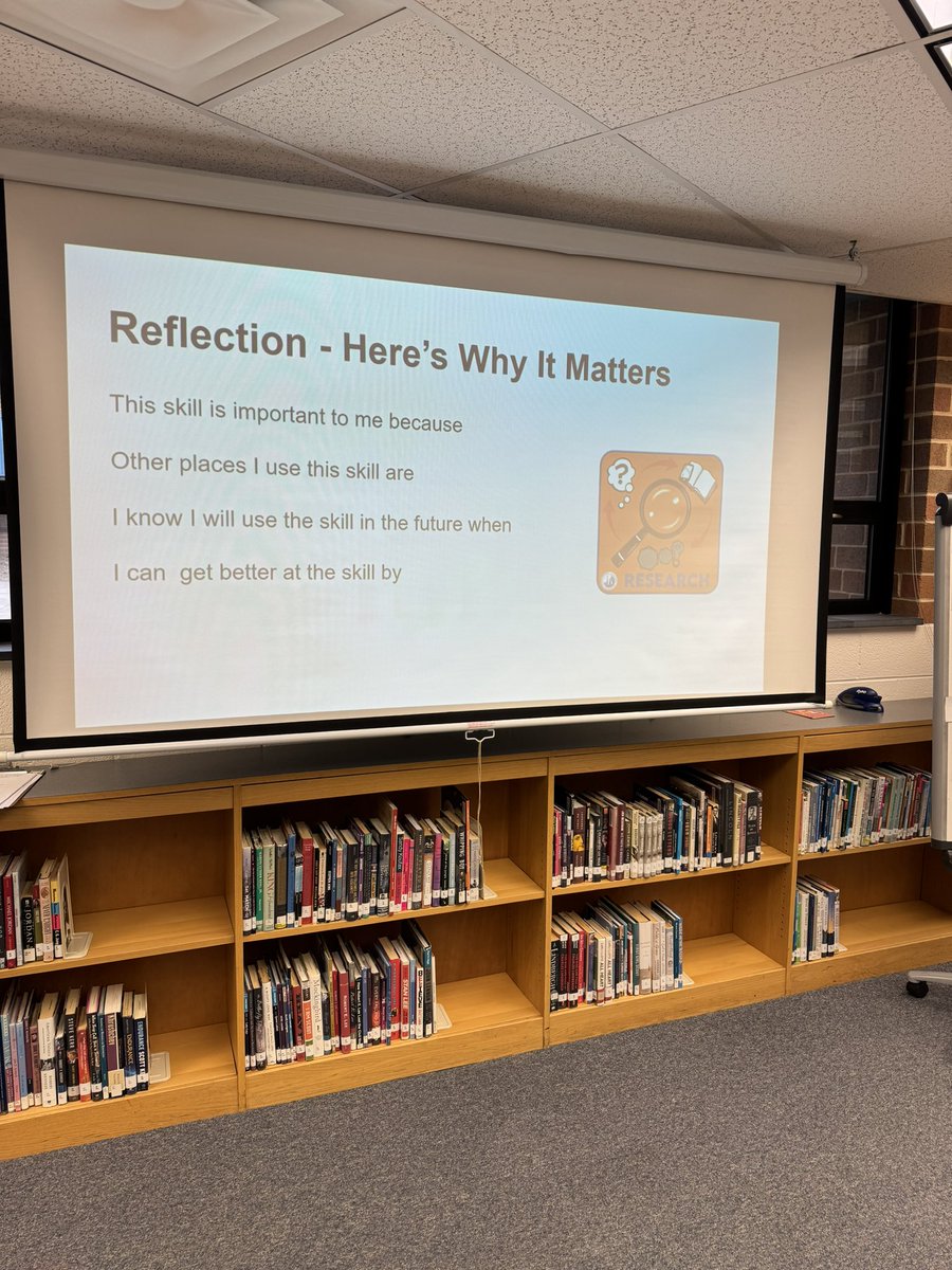 8th grade science students at <a href="/RobinsonSSNews/">Robinson Secondary</a> practiced their ATL research skills in the library today! There was lots of energy, collaboration, and it culminated in individual and whole group reflection 🐏 #FCPSPOGPOL