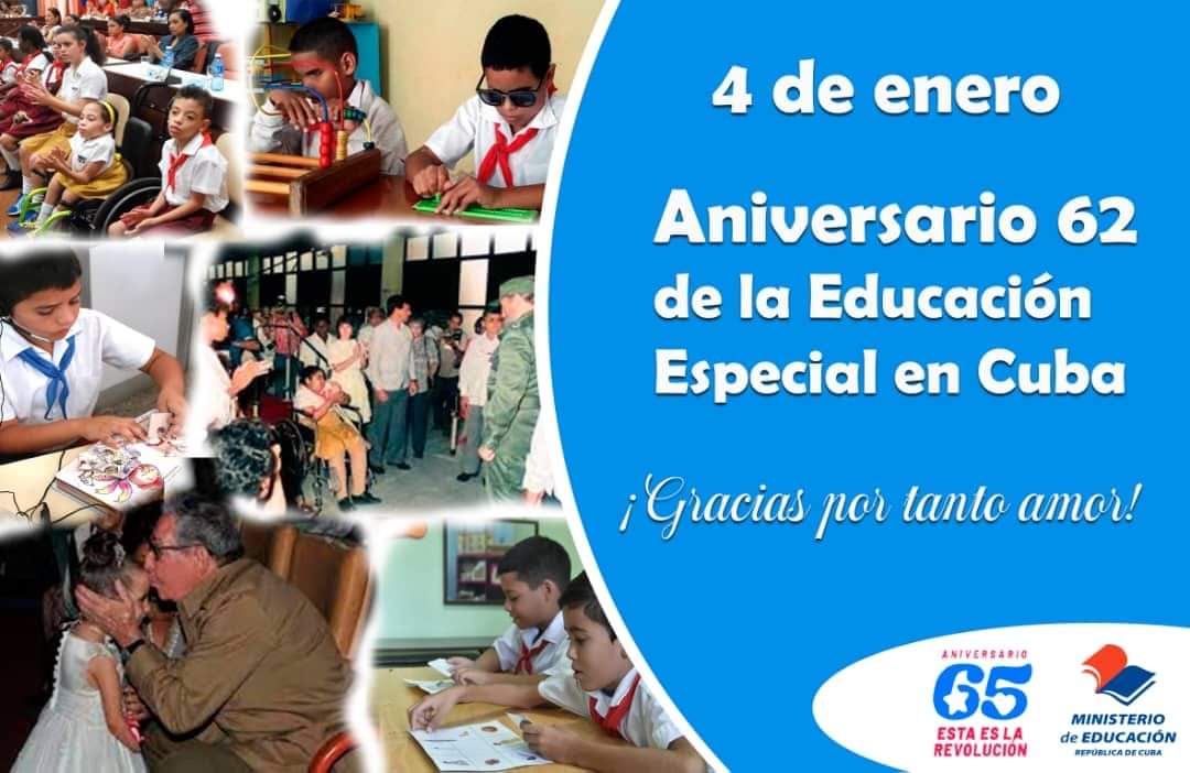 4 de enero Aniversario 62 de la Educación Especial en Cuba #EstaEsLaRevolución #PinardelRío #CubaMined <a href="/RoigNoda/">Jesusin Noda Roig</a> <a href="/CurbeloNiurka/">Niurka María Curbelo Herrera</a> <a href="/btan0987/">Naima Ariatne Trujillo</a>