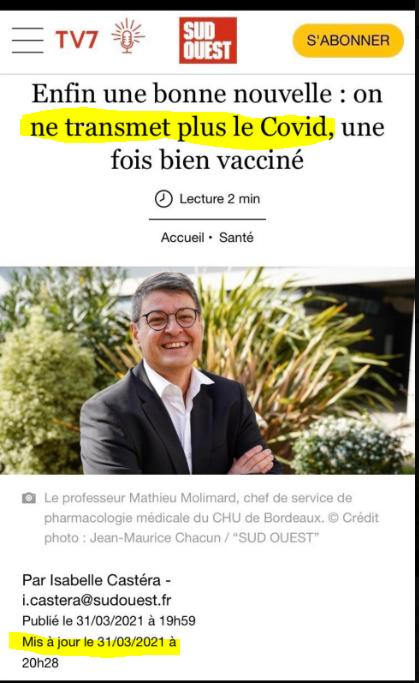 Invasion13's tweet photo. Le fameur titre "retouché" par Sud-Ouest  
qui peut le plus... peut le moins 🤣
La V.O : Le web n'oublie rien
https://t.co/WVMcqJdoLU
Remarquez que l url, elle, n'a pas changé, pour le même article il y a le 
"https//..-ne-transmet-plus-..." dedans 🤣🤣🤣
https://t.co/nv9TGRjfCL