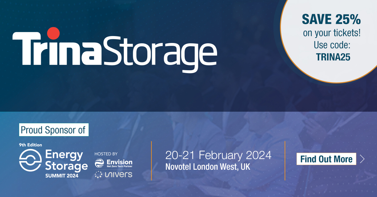 We are happy to announce @TrinaStorage as a Platinum sponsor for Energy Storage Summit 2024 which is taking place on 20–21 February at the Novotel London West!
Secure Your Place​​​​ >> lnkd.in/eD2kZT8
#StorageSummit