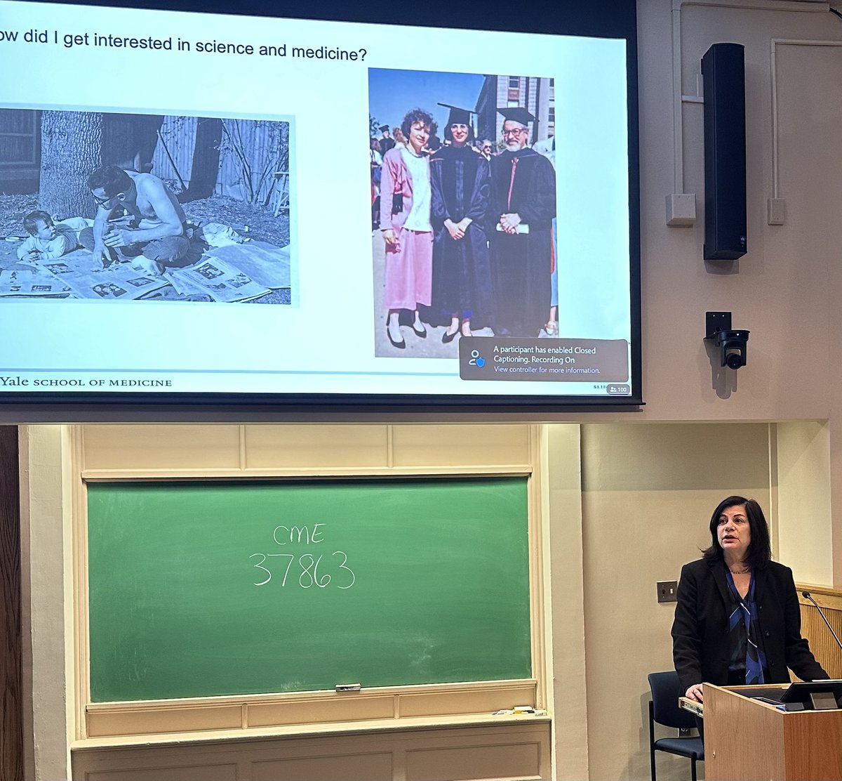 KaminskiMed's tweet photo. Great moments today at Medical Grand Rounds today,
Prof Lauren Cohn talks about family, mentors, mentees, path to #CureAsthma! And her talk was amazing
“Asthma from Bench to Bedside: A Career Focused on Airway Inflammation & New Therapies
#WorkLifeBalance
#ThisIsYalePCCSM https://t.co/UWEbzA9jCB