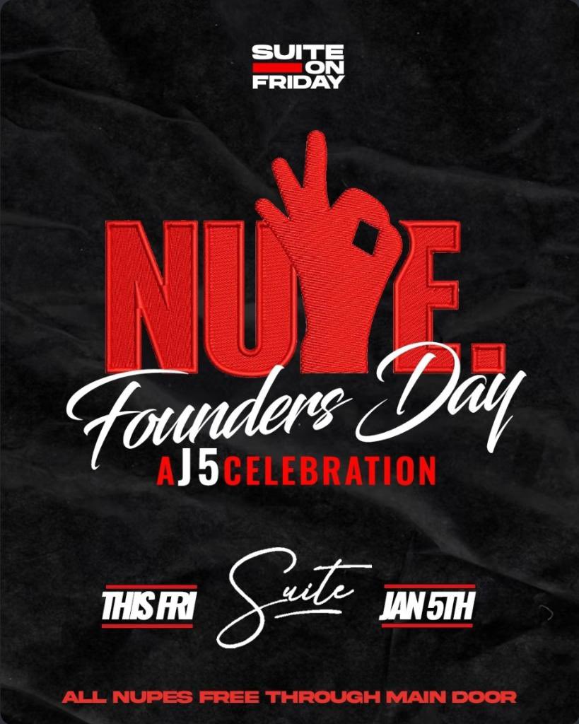 _TakeIII's tweet photo. OFFICIAL J5 FOUNDERS DAY CELEBRATION
Jan. 5th, 2024 ♦️ @suiteloungeatl

Free RSVP in my Bio 🎟️
Ladies Free Til 11pm 👠
Nupes Free Til 12pm 🤝🏾
Sections Available (706) 372-7665 📲 or DM @ Kontagious_Trendsetter on IG 📸

#ATL #ATLNIGHTLIFE
#KappaAlphaPsi #Nupes
#J5 #FoundersDay https://t.co/X3lmxxeYGK
