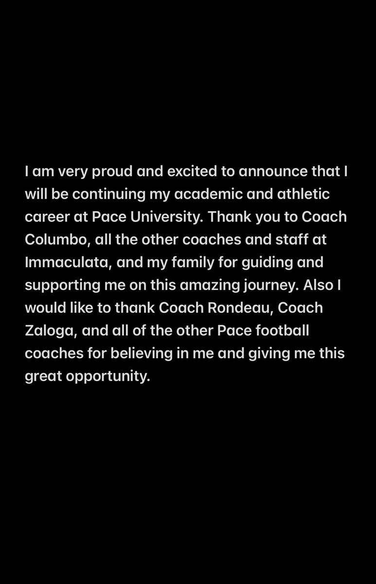 100% committed!! Can’t wait to get to work! <a href="/Andy_Rondeau_1/">Andy Rondeau</a> <a href="/CoachZaloga/">Coach Zaloga</a> @PaceUFootball1 <a href="/IHSSpartanFB/">Immaculata Spartans Football</a>