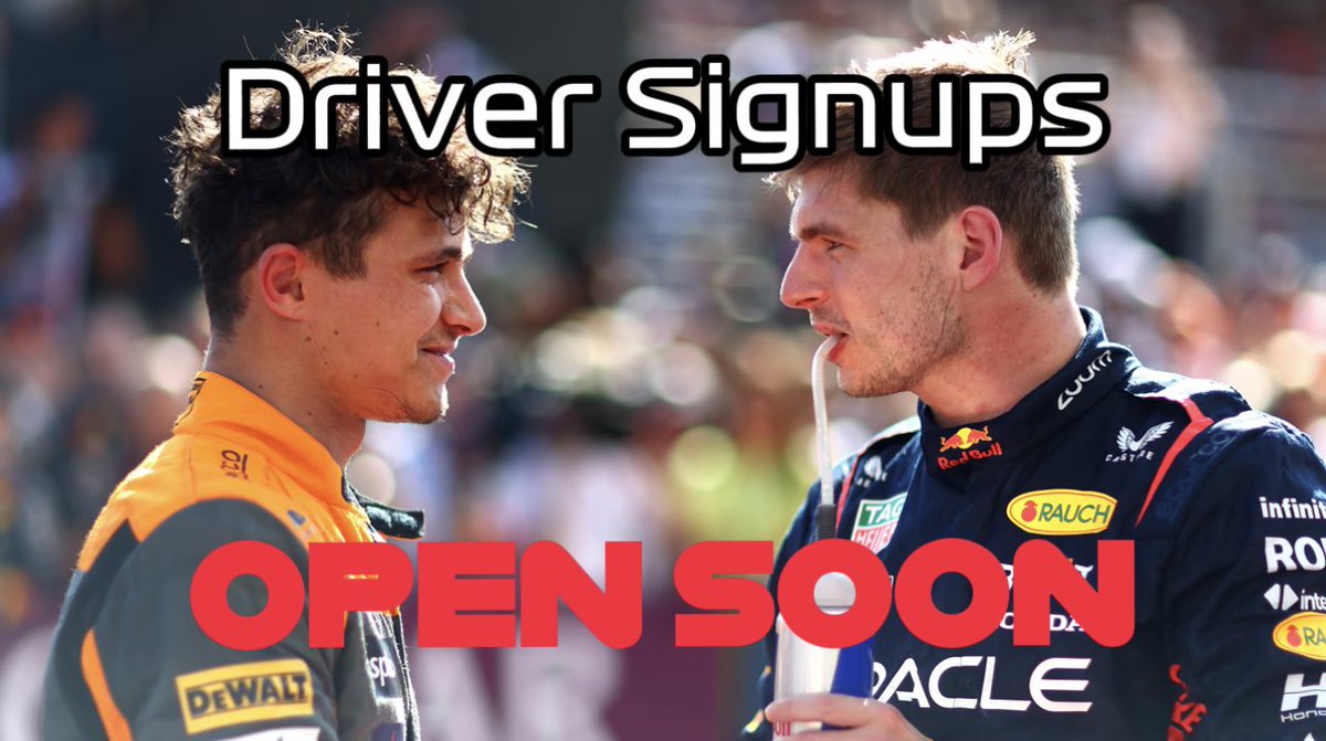 NorstappenSim's tweet photo. 🚨Drivers Draft signups for Norstappen 1, N2, and N3 will be open TOMORROW 🚨 

Turn on notifications to not miss them.

⚠️ You must be following this account or @LFCstappen to be considered, it’s just so you can be added to the group chat ⚠️ 

#FormulaNorstappen https://t.co/jto4oX9nEm