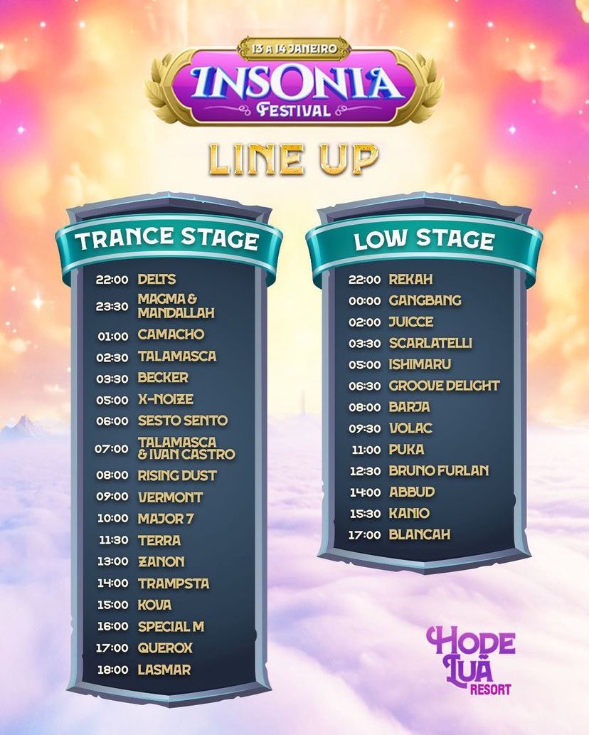 ChoqueiDasRaves's tweet photo. 🚨FESTAS: line up da Insonia Festival que acontece no RJ, quem vai colar nessa?🏄‍♂️ https://t.co/Y63DNCTxaG