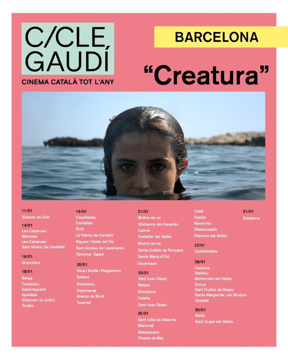 CicleGaudi's tweet photo. El #CicleGaudí us apropa algunes de les millors produccions catalanes com és el cas de ‘Creatura’ d’@elenamartingimeno, la nostra pel·lícula del mes.
Consulta la teva sala més propera a https://t.co/9PjnJYgg6x
#CGGener #Creatura https://t.co/zcyDXuh2Qt