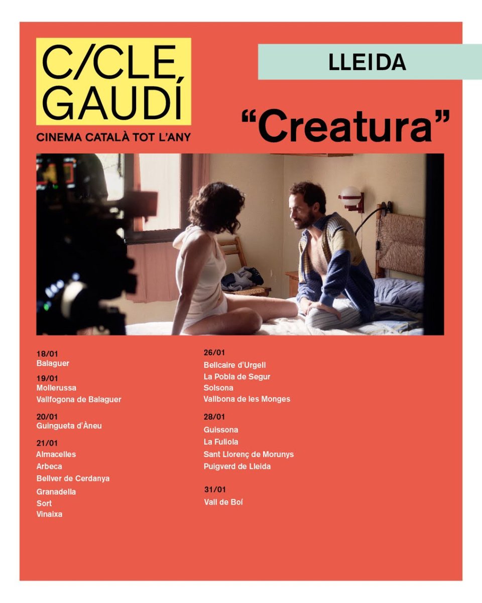 CicleGaudi's tweet photo. El #CicleGaudí us apropa algunes de les millors produccions catalanes com és el cas de ‘Creatura’ d’@elenamartingimeno, la nostra pel·lícula del mes.
Consulta la teva sala més propera a https://t.co/9PjnJYgg6x
#CGGener #Creatura https://t.co/zcyDXuh2Qt