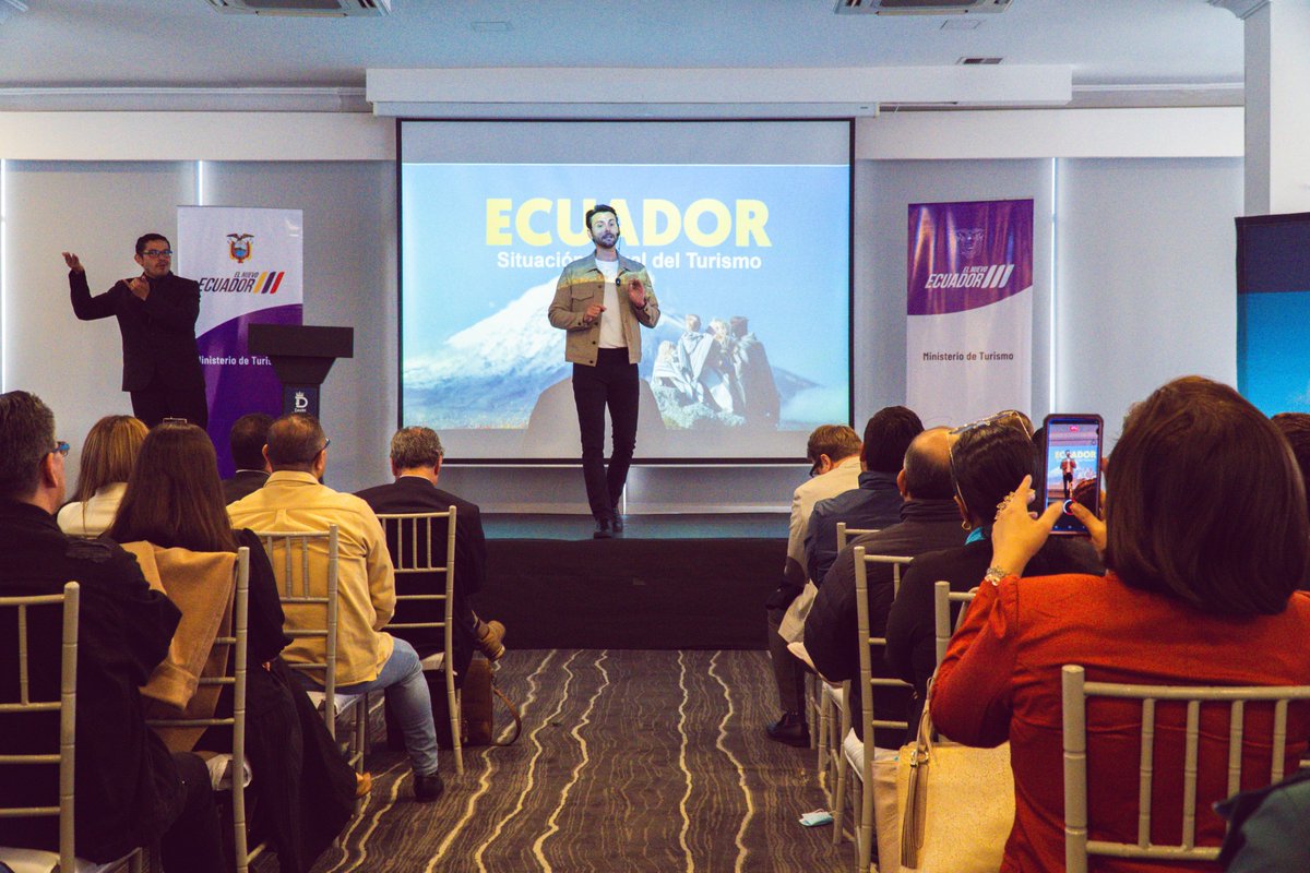TurismoEc's tweet image. El ministro @NielsOlsenP presentó el Plan de Turismo 2024 a los gremios de nuestro sector, academia, Gobiernos Autónomos Descentralizados e instituciones públicas y privadas, para socializar las acciones que se ejecutarán en este año y así continuar impulsando nuestra industria🧵