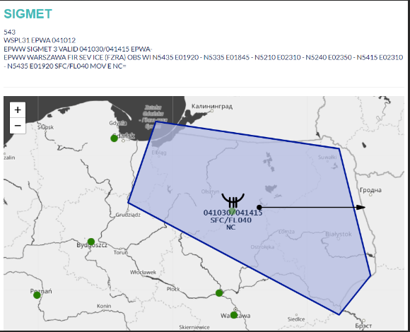 IMGWmeteo's tweet photo. Aktualnie SIGMET na marznące opady obowiązuje na terenie województw północno wschodnich.
Więcej o meteorologicznej osłonie lotnictwa na naszej stronie: https://t.co/6f4PgNIrHf
#IMGW #meteoimgw #awiacja #lotnictwo https://t.co/dDjSuzAW4r