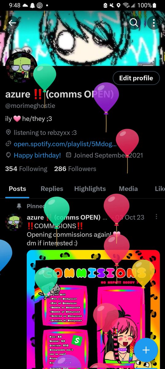 morimeghostie's tweet photo. haven't posted in awhile but it's my birthday :D https://t.co/6Q3ea49awR