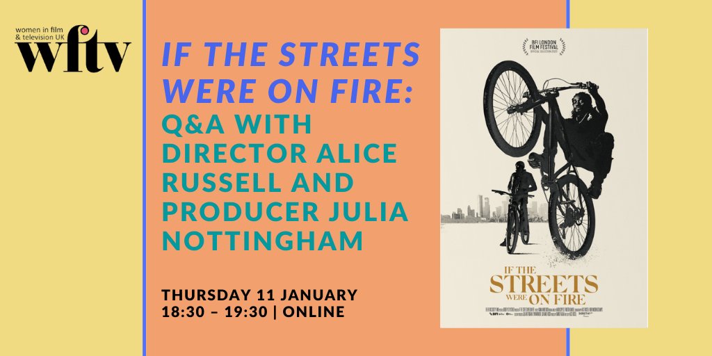 WFTV members are invited to this online discussion with Director <a href="/THEAliceRussell/">Alice Russell</a> &amp; Producer Julia Nottingham on their recent award-winning documentary <a href="/IfTheStreetsDoc/">If the Streets were on Fire</a> - now available to watch on <a href="/BBCiPlayer/">BBC iPlayer</a>. Register to hear from Alice &amp; Julia here: bit.ly/ITSWOF_QA