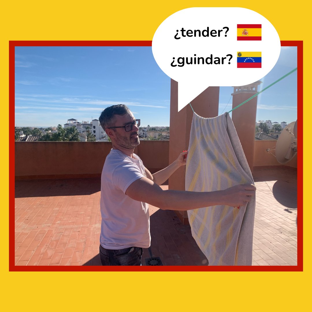 ¿tender o guindar? 

Puede ser confuso a veces tener tantas palabras para expresar lo mismo. Pero cada una tiene un ligero significado diferente que aporta un matiz único.

<a href="/Kenny_DB1983/">something polyglot 🇪🇺🇧🇪🏳️‍🌈</a> siempre se pregunta cual usar cuando lava la ropa😅

instagram.com/p/C1r9DyKsVl8/…