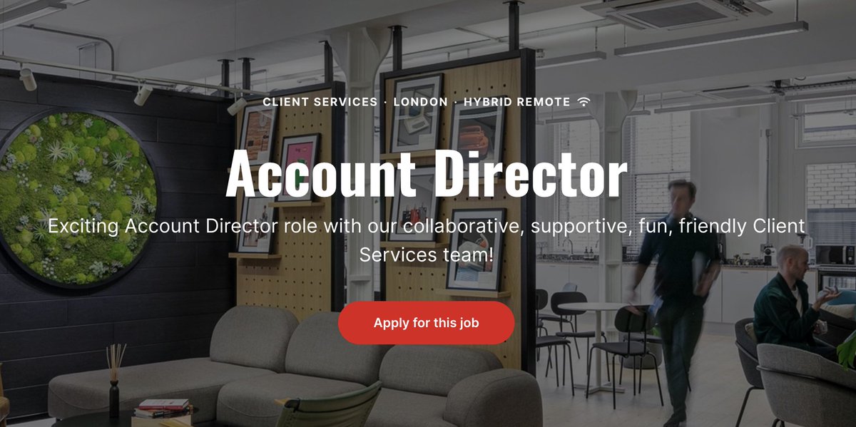 📣 We're hiring! 📣 👀

Could you join our collaborative and friendly Client Services team as an Account Director?

Click the link to learn more about the role and apply: careers.23red.com/jobs/3491341-a…

#NewJob #Opportunity #Hiring