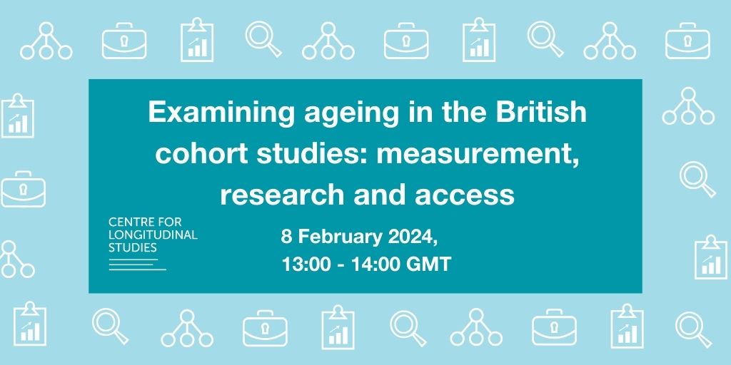 #Webinar alert - 8 February - Join Prof @GeorgePloubidis and Dr Vanessa Moulton for Examining ageing in the British cohort studies: measurement, research and access. They will showcase examples of ageing research using the CLS cohort studies. Register: bit.ly/3tvpg9n