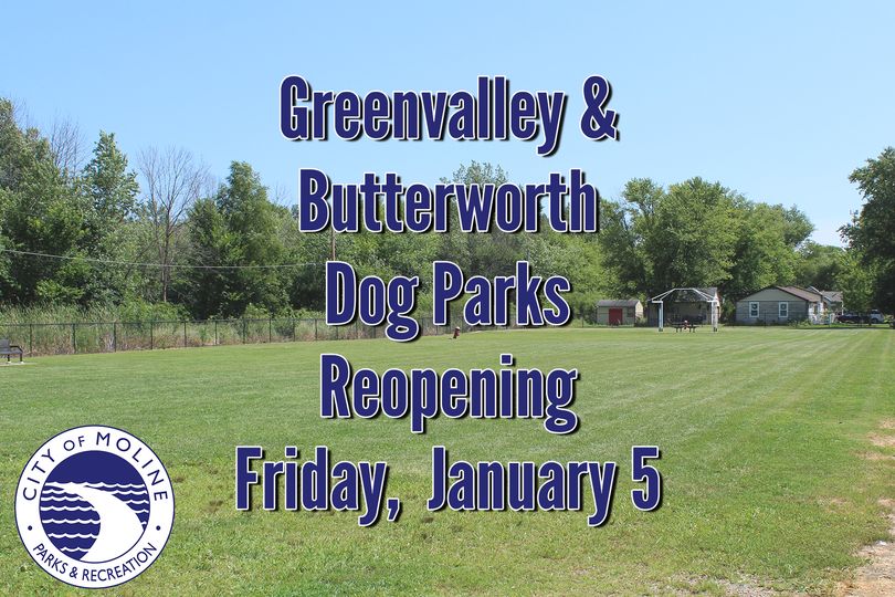 Moline's 2 dog parks have been closed since late Nov. due to concerns about a unique respiratory disease in our canine friends. As cases have been low, a decision has been made to reopen.Park users should continue to follow all park rules &amp; make sure dogs are up-to-date on shots.