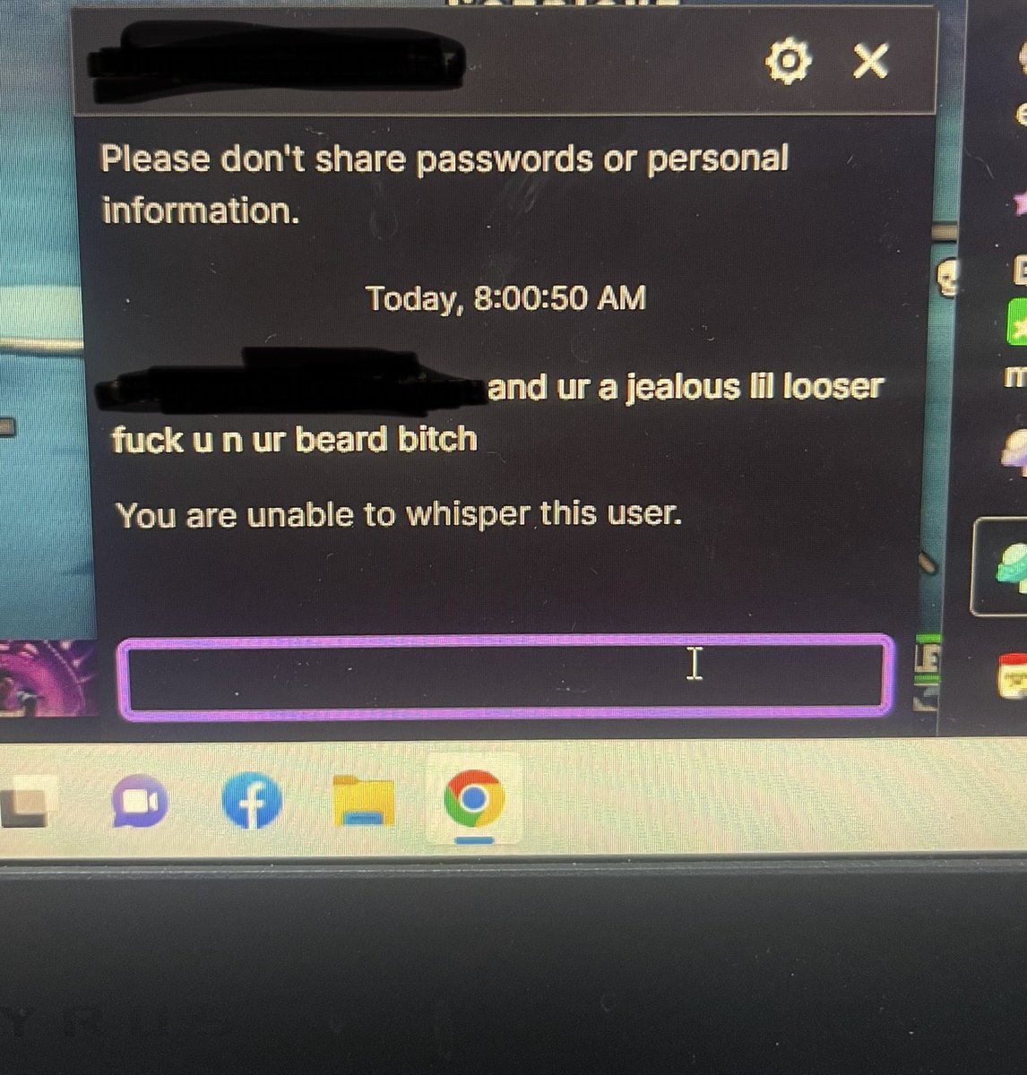 A whisper my wife got this morning. Like WTF 🤣 😂 #weirdaf #mustshavethebeardnow