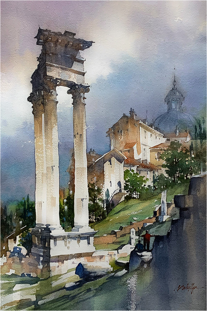 Apollo #Rome #art #architecture #antiquity #watercolorpainting