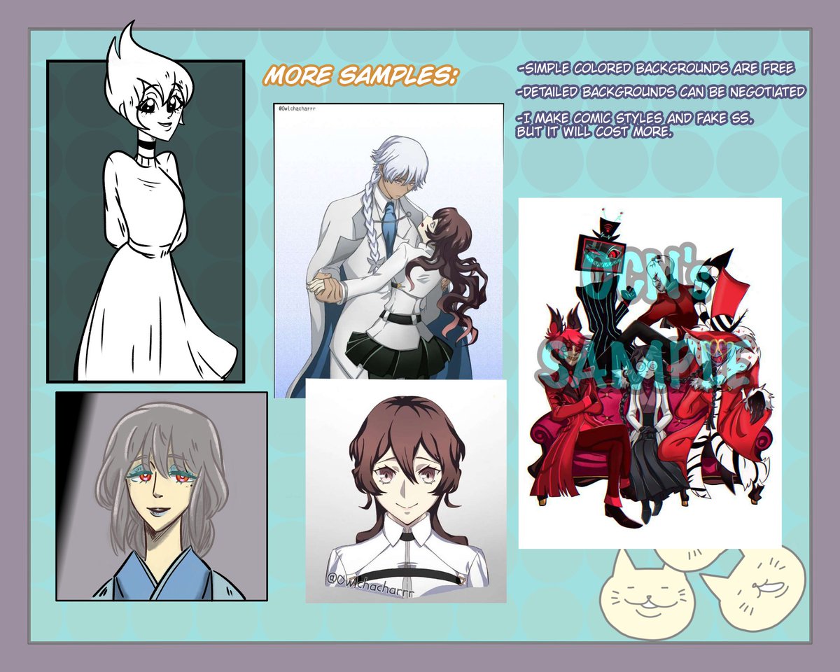 owlchachanoobs's tweet photo. Slots are Open for Commissions! 
(Retweets are appreciated)

https://t.co/CHI3O83Zua
If you're interested, You can dm or email me! 
#commissionsopen #commissionsopen #anime #HazbinHotel #cartoonart #digitalart #HelluvaBoss https://t.co/0oZRdMugcj