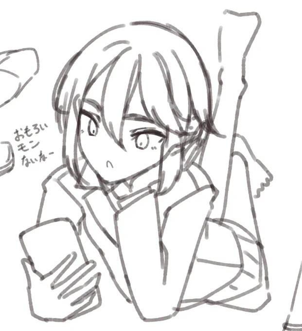 旅行で吹っ飛んだお絵描きのカンを取り戻すために落書きしてる 