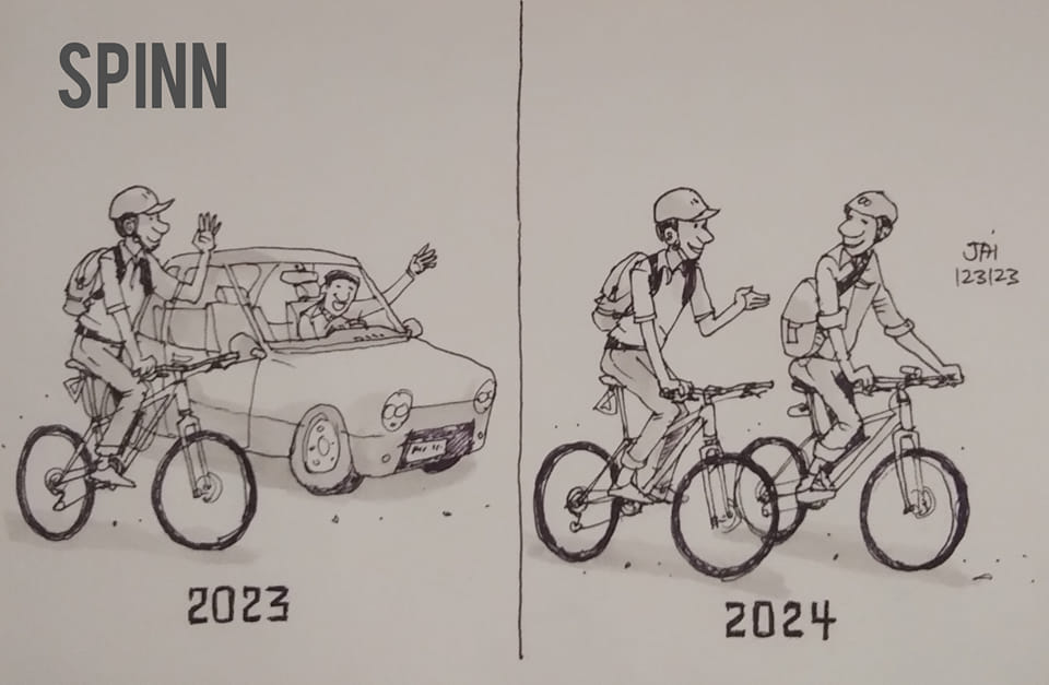 One less car. Hope for 2024! (by Drawinxs)