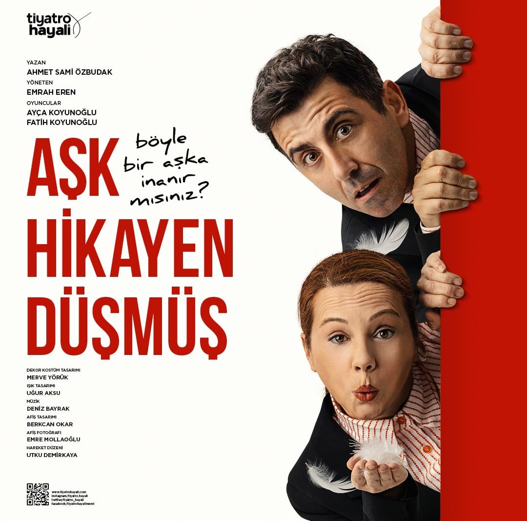 📣Tiyatro

🎭 Aşk Hikâyen Düşmüş

Gönül kenarlarına, yürek damarlarına işleyen ve Tiyatro Hayali’nin ilk hayali olan “Aşk Hikayen Düşmüş” izleyenleri büyülü bir yolculuğa çıkarıyor.
 
📍MEB Şura Salonu
📅25 Ocak
⏱️20.00

🎟️388.50