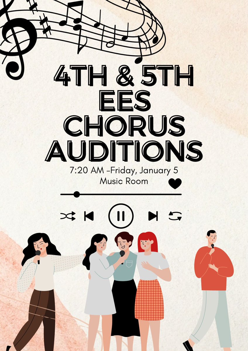 MusicwithLittle's tweet photo. @EphesusElem don’t forget tomorrow is our 4th/5th grade chorus auditions! 🎤🎶👏 https://t.co/PBHz94rCFK