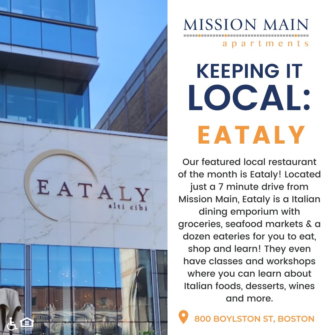 MissionMainApts's tweet image. Happy #NationalSpaghettiDay! You can celebrate by heading over to Eataly right down the road! 🍝 #SupportLocal #LocalBusinessSpotlight #BostonEats #EatalyBoston @eatalyboston
