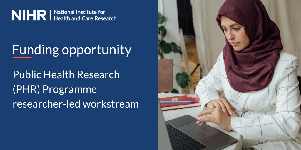 Do you have an idea for a #PublicHealth research project? #ResearchFunding is available! Apply now, through our Public Health Research (PHR) Programme researcher-led workstream: nihr.ac.uk/funding/23175-…