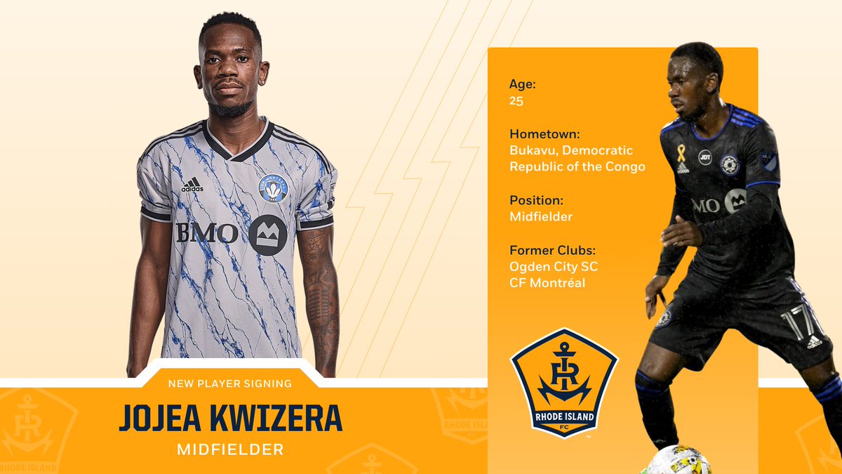 RhodeIslandFC's tweet photo. ✍️ 🆕 Former @cfmontreal wingback, Jojea Kwizera is heading to the Ocean State! Kwizera made 13 Major League Soccer appearances over the last two seasons.
Kwizera’s signing will be finalized pending league and federation approval.
#WickedGoodSigning | #RIFC⚓ https://t.co/Xq1SzoY7JP