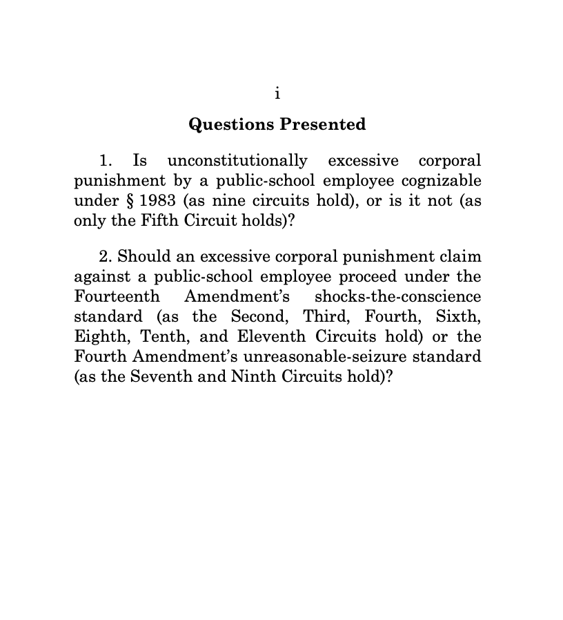 pjaicomo's tweet photo. At tomorrow's conference, #SCOUS has the opportunity to address the bizarre Fifth Circuit rule that public schools employees can beat students without any constitutional oversight.
@IJ brings the issue to #SCOTUS in its case S.B. v. Jefferson Parish.
https://t.co/WrlW0J6n6h https://t.co/Wm1VNqzUL7