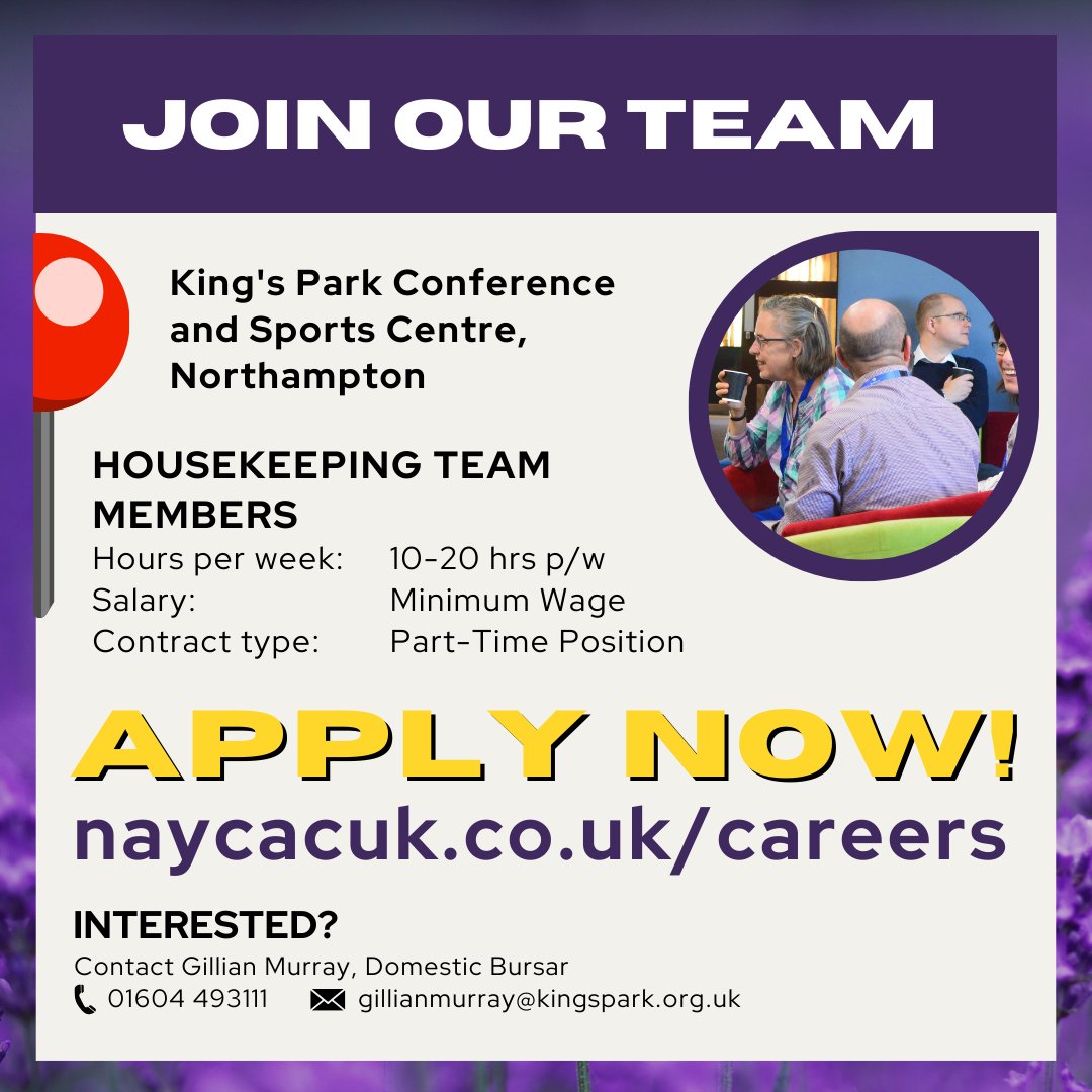 Join the team! 🤝✨

We are currently hiring for a Housekeeping Team Member. 🛏️

For more information, head to the link below 👇
naycacuk.co.uk/careers/house-…