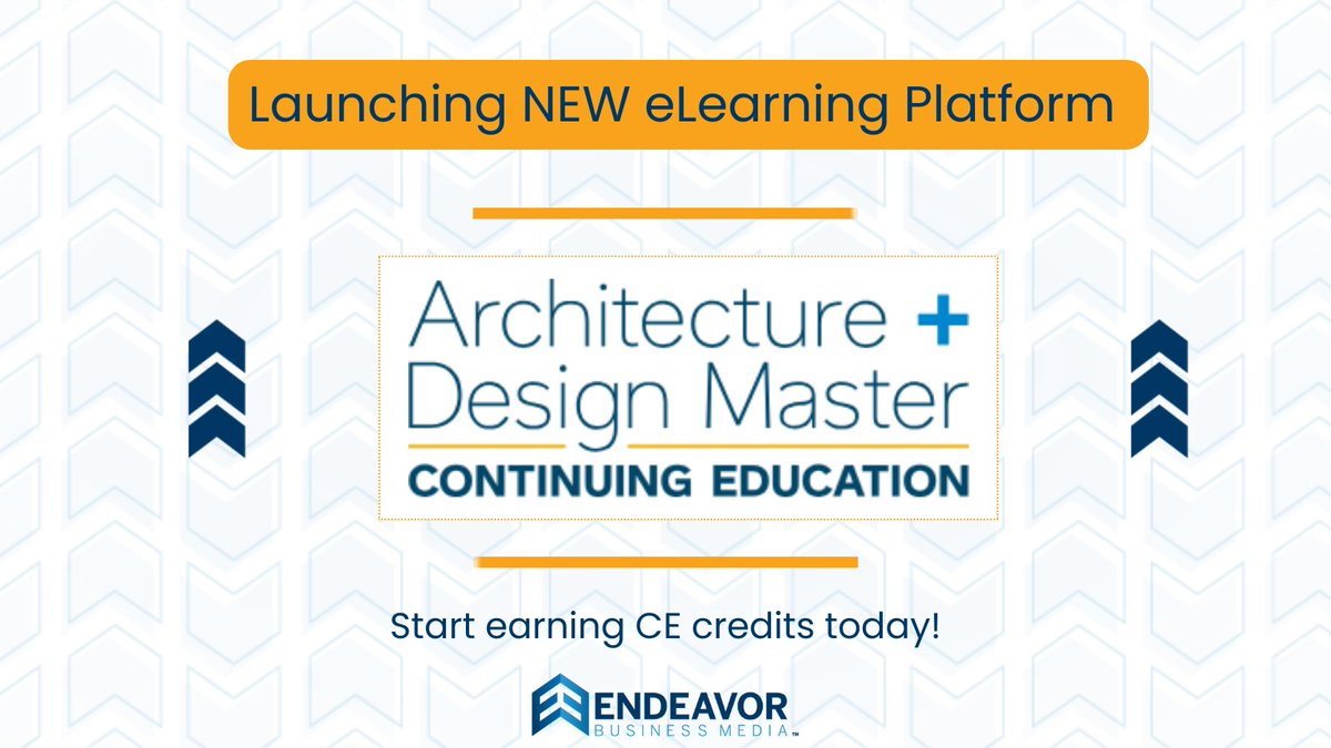 Architecture & Design Master Continuing Education—our new eLearning platform is now live!🖥️⬆️ This platform is dedicated to advancing professionals within the architecture & design community. 🎓📐📖 Start earning CE credits for free today at: lnkd.in/eQy5WhxK