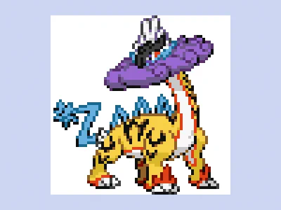 ときどき更新 ポケモン #ドット絵 本日は #タケルライコ。頭隠して尻隠さず。 #pokemon #pixelart 