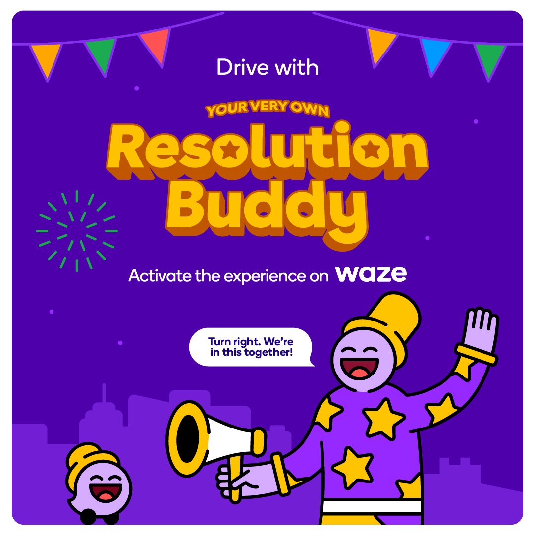 waze's tweet photo. Start 2024 on the right path with Resolution Buddy guiding you all the way to your destination.

No matter what the road of life throws at you, Resolution Buddy will be by your side.

Activate our latest experience on mobile now: https://t.co/TW8Zz7ozLm https://t.co/a2j37XAwS3