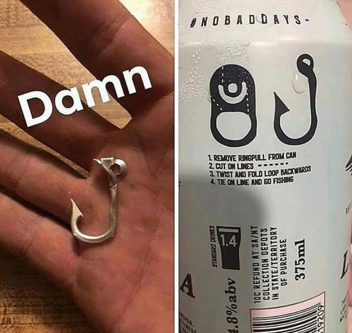 NateLenahan's tweet photo. Some people have said that while you can make a fishhook this way there’s no way you could ever catch a fish with it but I think you could it just would not work as well as a regular fishhook. #Survival #SurvivalHack #SurvivalHacks #Fishhook #Fishhooks #Fish #Fishing #NoBadDays https://t.co/SHdxJFgRO9
